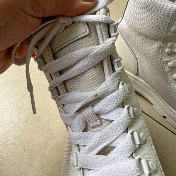 Dr. Martens Combs Women's White Canvas and Leather Lace up Combat Boots Size 7 - Picture 6 of 9